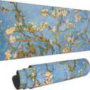 Extended Gaming Mouse Pad with Stitched Edges, Almond Blossom Tree Van Gogh Large Mousepad Long XXL Keyboard and Mouse Pad Desk Mat for Gaming Office & Home