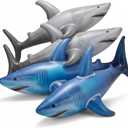 Inflatable Shark Birthday Party Decorations & Pool Toys - 4 Pack (2 Grey, 2 Blue) Large 23-Inch Blow-Up Shark Float Party Supplies for Kids or Adults Birthday, Beach, Summer Games & Party Favor Gifts