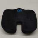 Everlasting Comfort Doctor Recommended Memory Foam Seat Cushion for Office Chairs & Car Seat - Ergonomic Office Desk Accessories for Tailbone Pain Relief, Sciatica & Back Support (Black Executive)