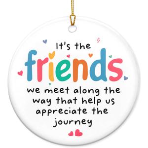 4 x Friendship Gifts for Women Friends - BFF Christmas Ornaments & Decorations - Ceramic Ornaments