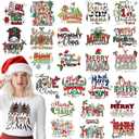 Dazoratix Christmas Iron on Transfers - 25 Sheets Mama Merry Xmas DTF Ready to Press Bulk Mom Heat Patches Viny Stickers Decals Women T Shirts Clothes Pillow Bag DIY Crafts Appliques Decorations Gifts