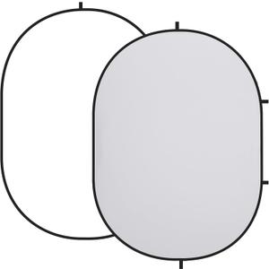 Kate 5x6.5ft(1.5x2m) Collapsible Backdrop White Grey Twist Flex Folding Pop up Backgrounds for Photoshoot, Headshots Photo, Video Calls