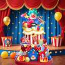 Knana 27Pcs Circus Cake Toppers Circus Cake Decorations Circus Theme Party Decorations for Carnival Birthday Party Supplies