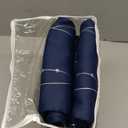 SMILE WEAVER Navy Blackout Curtains for Kids Bedroom 45 Inch Length,Printed Design Room Darkening Curtains for Living Room,Soft Thick Thermal Insulated Window Treatment Drapes 2 Panels (Navy Blue Silver)