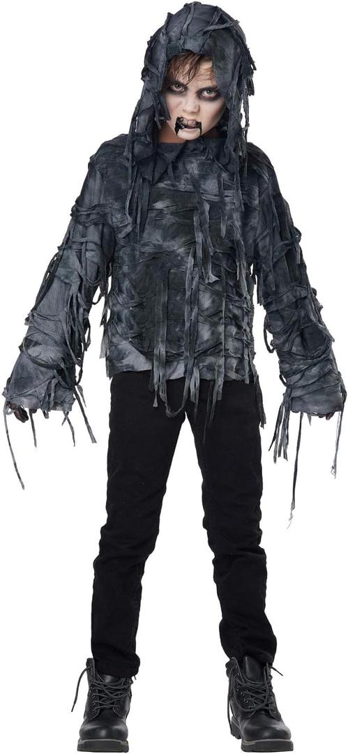 California Costumes Boys Zombie Hoodie Child Costume Black/Gray, Large