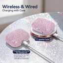 for AirPods Pro 3 Case 2025, Glitter Diamond Case Cover Bling Compatible with Airpods Pro 3rd Generation Case Cute for Women Girly, Includes Cleaning Kit and Keychain (Pink)