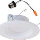 Halo LT 5 in / 6 in Integrated LED Recessed Ceiling Light Trim 600 Lumens 2700K Warm White 90 CRI Title 20 Compliant Wet Location Listed Retrofit Downlight