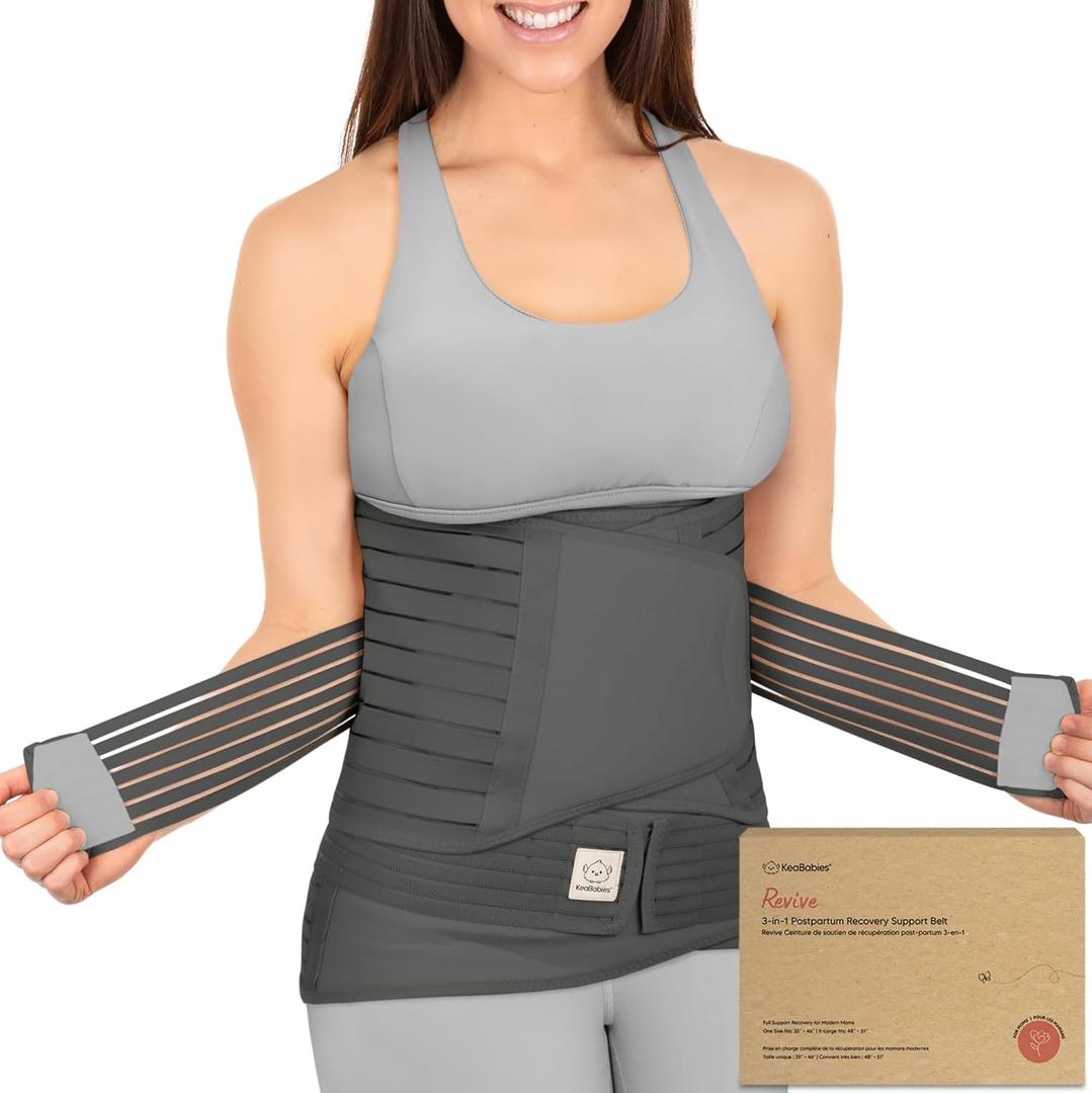 3 in 1 Postpartum Belly Support Recovery Wrap Postpartum Belly Band, After Birth Brace, Slimming Girdles, Body Shaper Waist Shapewear,Post Surgery Pregnancy Belly Support Band (Mystic Gray, M/L)