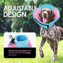 AOFITEE Dog Cone - Foldable Cone for Dogs After Surgery, Adjustable Comfy Cones to Stop Licking, Soft Dog Cone Collar for Dogs, Elizabethan Pet E-Collar for Wound Healing, BluePink Large (M)
