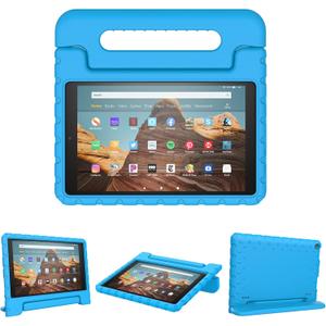 Kids Case for Fire HD 10 Tablet Case 5th/7th/9th Gen (2015/2017/2019 Releases), Shockproof Sturdy Protective Foam Cover for Fire HD 10.1 Inch with Carry, Blue