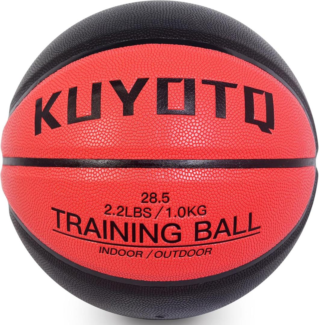 KUYOTQ 3lbs/2.2lbs Weighted Heavy Basketball 29.5/28.5" Training Size 7/6 Outdoor Basketball Equipment for Improving Ball Handling Dribbling Passing and Rebounding Skill(deflated)