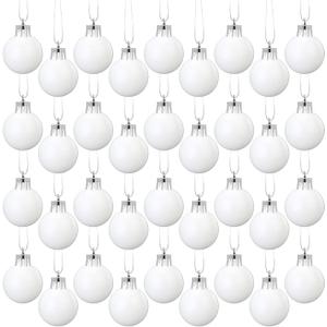 36 Pcs 1.57 inches Matte White Christmas Ball Christmas Tree Ornaments Christmas Tree Pendants Xmas Shiny Balls Baubles Set for Christmas Tree Hanging Wreath Garland DecorationsMatte White