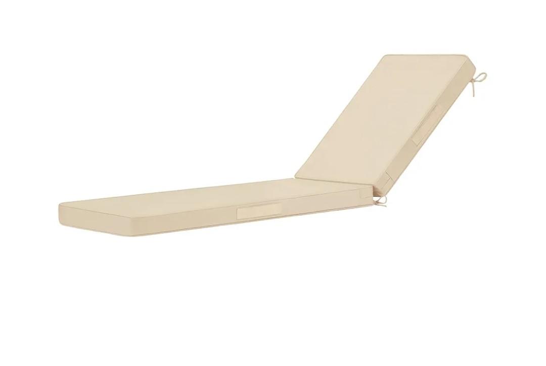 Cozyide Chaise Lounge Cushions Outdoor 72"x21"x3", Waterproof Lounge Chair Cushion with Removable Cover, Patio Chair Cushions for Outdoor Furniture with Adjustable Ties, 72"x21"x3", Beige