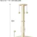 PEEKAB 32" Tall Cat Scratching Post Sisal Rope Scratch Posts with Hanging Ball and Self-Massage Brush Vertical Scratcher for Indoor Cats and Kittens(Beige 32inches)