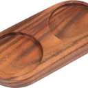 VanlonPro Salt and Pepper Mill Tray, Acacia Wood Tray, Pepper Mill Holder & Rest (Inner Dia 2.5 Inch) fit Many Mills & Shakers, Salt & Pepper Grinder Accessories, Kitchen Storage Holder