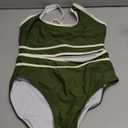 BMJL Women's High Waisted Bikini Sets Sporty Two Piece Swimsuits Color Block Cheeky High Cut Bathing Suits (Army Green011)