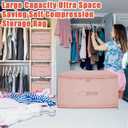 4 x Ultra Space Saving Self Compression Organizer,Comforter Storage Bag,Self Compression Dorm Moving Organizer Bags for Clothes,Comforters,Duvets,Blankets,Bedding Storage (Pink,X-L-52 * 42 * 60cm)