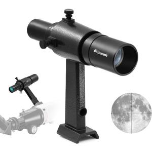 Astromania Finder Scope, 6x30 Straight-Through Correct Image Optical Finderscope for Astronomy Telescope with Crosshair and Bracket, Fully Multi-Coated Telescope Finder - Upright & Non-Reversed Image