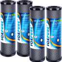 ICEPURE 1 Micron 2.5" x 10" Whole House CTO Carbon Sediment Water Filter Cartridge Compatible with DuPont WFPFC8002, WFPFC9001, SCWH-5, WHCF-WHWC, WHCF-WHWC, FXWTC, CBC-10, RO Unit, Pack of 4