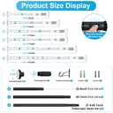 QINGYUN Extra Long No-Drill Tension Curtain Rod 39-144 Inches (4-12Ft), Heavy Duty Adjustable Rod for Outdoor Patio Curtains, Large Windows, Room Divider & Bathroom, Black