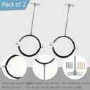 2 Sets Premium Adjustable Pipe Hanger StrapHeavy Duty Galvanized Iron Stove Pipe Metal BracketWall Support Chimney Round Split Ring Dryer Vent Hose Duct PVC Holderwith All Mounting Screws (4-Inch)