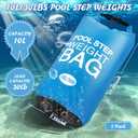 Heavy Duty Pool Ladder Weights 25 lb - 2 Pack Pool Step Sand Bags for Above Ground Pools, Waterproof 500D PVC, Tear-Resistant Pool Stair Stabilizer to Prevent Floating, Sky Blue