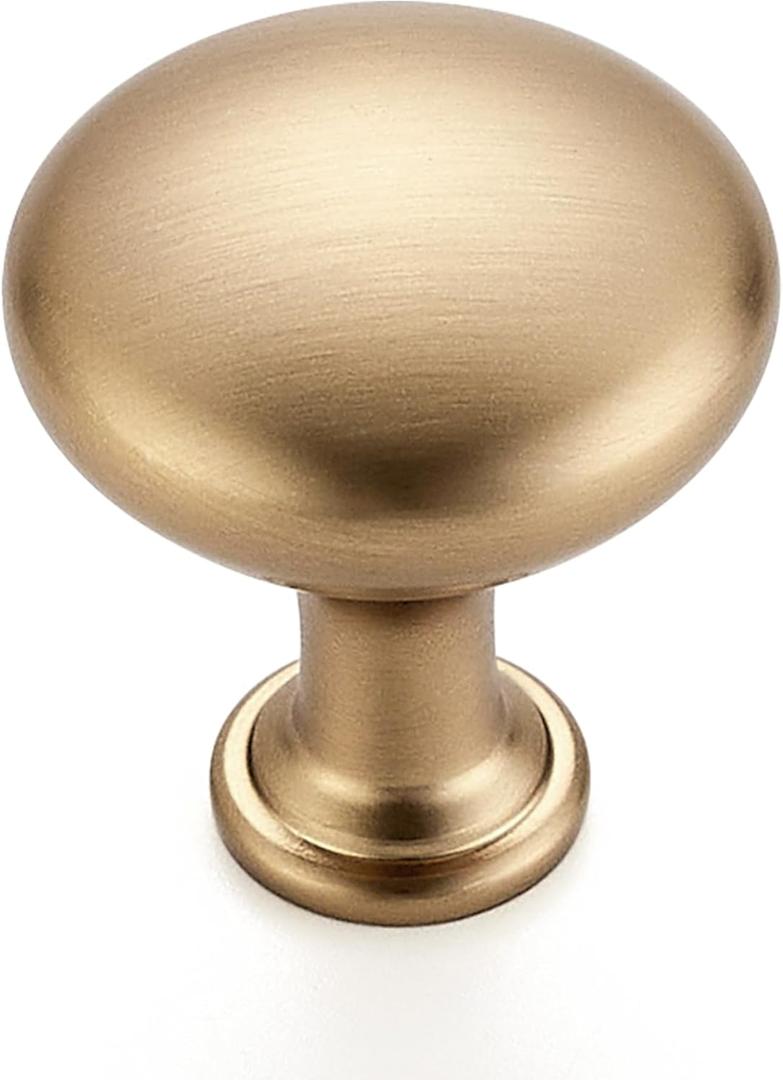 5 Pack 1 Inch Diameter Champagne Bronze Mini Round Solid Kitchen Cabinet Knobs Drawer Pulls for Dresser Closet Door Knobs Drawer Cabinets