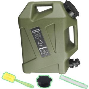5 gallon Camping Water Container with Spigot, Portable BPA-Free Water Jug for Camping Hiking Emergency Stroage (Army Green, 5, Gallons)