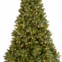 National Tree Company Pre-Lit 'Feel Real' Artificial Full Downswept Christmas Tree, Green, Douglas Fir, Dual Color LED Lights, 7.5 feet