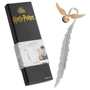 Harry Potter Metal Bookmark with Hanging Charm Golden Snitch Hogwarts Reading Gifts Book Lovers Gift Box (Golden Snitch)