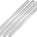 4-Pack Adjustable Flat Mending Plate Support with Single Slot, 14.17x0.94 Inch Straight Repair Fixing Bracket Connector for Wood Furniture/ Timber PC Case Holder [Silver]