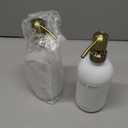 Vine Creations White Glass Soap Dispenser Set, Dish Soap and Hand Soap Dispenser Set with Stainless Steel Pump, 16 oz Glass Dispensers for Kitchen or Bathroom Decor (Matte White Bottle/Brushed Brass)