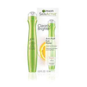 Garnier Clearly Brighter Anti-Puff Eye Roller, Dark Circles Under Eye Treatment with Caffeine and Vitamin C, 0.5 Fl Oz (15mL), 1 Count