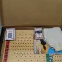 Horse Race Board Game Racing Game Thickened Solid Wood with 11 Luxurious Durable Classic Metal Horses with 2 Dice and 2 Boxes of Cards Horse Racing Game (Log Color, Rectangle)