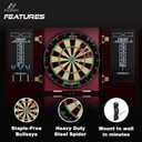EastPoint Sports Official Size Dart Board Cabinet Set- Easy-Assembly & Complete with 6 Deluxe Steel Tip Darts and Accessories -Premium Darts Set with Scoreboard for Bar Games & Indoor Games, 39.5 Inches X 22 Inches