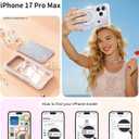 for iPhone 17 Pro Max Case, Compatible with MagSafe, Camera Control, Shockproof Military-Grade Protection, Button Built-in Air Magnetic Phone Cover with DIY Glitter Card, Clear White