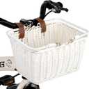 GRANNY SAYS Kids Bike Basket, Front Bicycle Bike Baskets for Kids, Small Wicker Bike Basket for Boys and Girls, Small Wicker Basket for Bike, 9" x 7" x 6", 1-Pack (White)