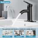 Bathroom Faucet 1 Hole, Black Vanity Faucet,Single Handle | for 1 Hole or 3 Hole Bathroom Sink, RV, Vanity,with Deck and Pop-up Drain Easy to Clean