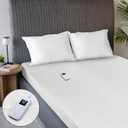 Sunbeam Electric Restful Quilted Heated Mattress Pad Twin 75" x 39" 12 Heat Settings 12-Hour Auto Shut-Off Extra-Cozy Fabric Deep Pocket Fit Machine Washable