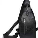 Small Sling Bag for Women - in Vegan Leather Versatile Fanny Pack, Crossbody Bags for Women with Adjustable Guitar Belt Suitable, Black