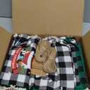 FLOE 24Pcs Burlap Christmas Drawstring Bags, 8x10in Buffalo Plaid Xmas Gift Bags w/Tag Xmas Candy Bag Medium Christmas Linen Treat Goody Gift Sacks Reusable Gifts Wrapping Bag for Holiday Party Favor (Red, Green & White Black)