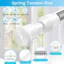 Tension Curtain Rod 28-38 inch Small Tension Rods White Adjustable Spring Tension Curtain Rods 6PCS Mini Curtain Rod Short for Cupboard Closet Rod Kitchen Drawers No Drill Cupboard Cabinets