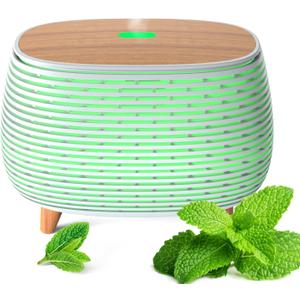 Essential Oil Diffuser, 400ml Aromatherapy Diffuser, Ultrasonic Diffusers for Essential Oils, Cool Mist Humidifier with 7 LED Color Changing Light and Auto-Off Safety, for Office Home