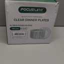 FOCUSLINE 100 Count Clear Plastic Plates 9 Inch, Disposable Heavy Duty Dinner Plates- Premium Hard Plastic Plate Fancy Disposable Clear Plates for Weddings, Parties and Events