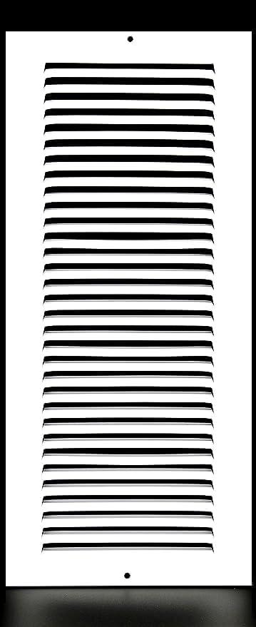 HVAC Premium 8'' x 22'' [Duct Opening] Flat Stamped Steel Return Air Grille - Sidewall and Ceiling - HVAC Vent Duct Cover - White [Outer Dimensions: 9.75''w X 23.75''h]