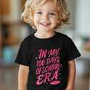 100 Days of School Shirt Kids  Boys Girls Toddler Happy 100th Day of School T-Shirt, Kindergarten 100 Day,3T-7T (Black)