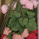 24 Pcs Hot Pink, Light Pink Rose Artificial Flowers with Long Stem Real Touch Silk Roses Bulk for Wedding, Party, Table Centerpieces Bouquet, Bridal, Home Decor