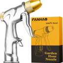 FANHAO Upgraded Garden Hose Nozzle Sprayer, 100% Heavy Duty Metal Handheld Water Nozzle High Pressure in 4 Spraying Modes for Watering Plants and Lawn, Car Washing, Patio and Pet (Front Trigger - 4 Patterns)