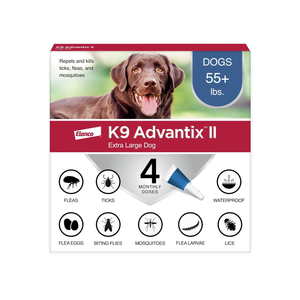 4 Pack K9 Advantix II XL Dog Vet-Recommended Flea, Tick & Mosquito Treatment & Prevention | Dogs Over 55 lbs. | 4-Mo Supply