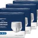 Amazon Basics Unisex Protective Underwear with Odor Control, Overnight Absorbency, Large, 56 Count (4 Packs of 14)